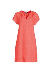 LANDS' END Leinenkleid mit Smok-Ausschnitt, Damen,  Orange, Leinen, by Lands' End