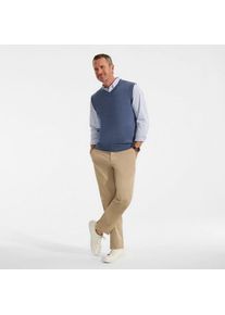LANDS' END CashTouch Feinstrick-Pullunder, Herren,  Blau, Polyester, by Lands' End