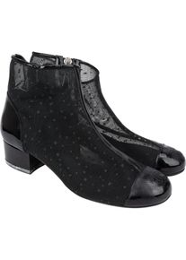 Chanel Stiefeletten - Chanel Mesh Glitter CC Ankle Shoes (35) - Gr. ONE_SIZE - in Schwarz - f&uuml;r Damen