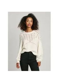 Pepe Jeans f&uuml;r Damen. PL702241 Naina Pullover off-white ecru (S), Wei&szlig;, L&auml;ssig, Acryl