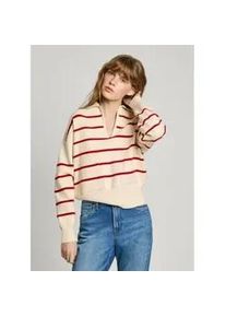Pepe Jeans f&uuml;r Damen. PL702272 Priscilla Pullover wei&szlig; (XS), L&auml;ssig, Viskose, Langarm