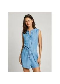 Pepe Jeans f&uuml;r Damen. PL230524 Edmess blauer Jumpsuit (S), L&auml;ssig, &Auml;rmellos / Hosentr&auml;ger, Lyocell