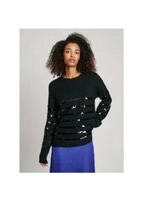 Pepe Jeans f&uuml;r Damen. PL702242 Nina Pullover schwarz (L), L&auml;ssig, Polyester