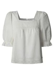 Pepe Jeans f&uuml;r Damen. PL305016 Everly Bluse wei&szlig; (M), L&auml;ssig, Baumwolle, 3/4 &Auml;rmel
