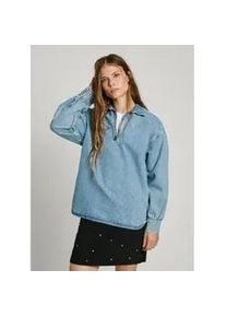 Pepe Jeans f&uuml;r Damen. PL304985 Nova blaues Hemd (M), L&auml;ssig, Baumwolle, Langarm