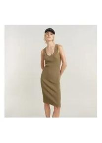 G-Star Raw G-Star f&uuml;r Damen. D24659-D605-G290 Bodycon Rippenkleid gr&uuml;n (M), L&auml;ssig, &Auml;rmellos / Hosentr&auml;ger, Bio-Baumwolle, Nachhaltig