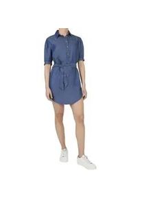 Pepe Jeans f&uuml;r Damen. PL953718ND6 Glennis Kleid blau (L), L&auml;ssig, Denim, Kurzarm, Lyocell