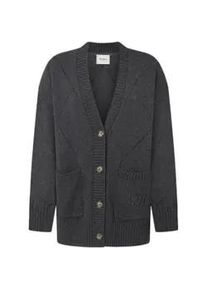 Pepe Jeans f&uuml;r Damen. PL702213 Idris Strickjacke grau (S), L&auml;ssig, Baumwolle, Nachhaltig