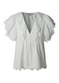 Pepe Jeans f&uuml;r Damen. PL305023 Bluse Dame wei&szlig; (S), L&auml;ssig, Baumwolle, Kurzarm