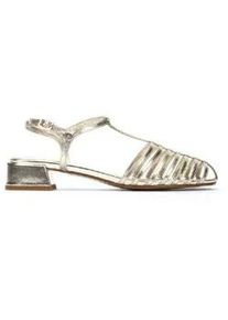 MARTINELLI f&uuml;r Damen. 1759-B400LY Goldene Panaro flache Ledersandalen (42), 3 bis 5 cm, Schnalle, L&auml;ssig