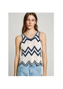 Pepe Jeans f&uuml;r Damen. PL702284 Oberteil Ollie White (M), Wei&szlig;, L&auml;ssig, Baumwolle, &Auml;rmellos / Hosentr&auml;ger, Nachhaltig