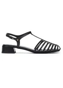 MARTINELLI f&uuml;r Damen. 1759-B400PY Flache Ledersandalen Panaro schwarz (41), 3 bis 5 cm, Schnalle, L&auml;ssig