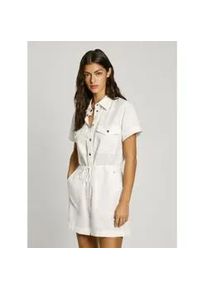 Pepe Jeans f&uuml;r Damen. PL230511 Edmee kurzer Jumpsuit wei&szlig; (L), L&auml;ssig, Kurzarm, Lyocell