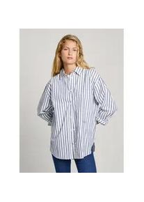Pepe Jeans f&uuml;r Damen. PL304975 Artemis blaues Hemd (L), L&auml;ssig, Baumwolle, Langarm