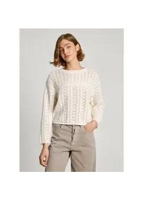 Pepe Jeans f&uuml;r Damen. PL702159 Isadora-Pullover wei&szlig; (L), L&auml;ssig, Baumwolle