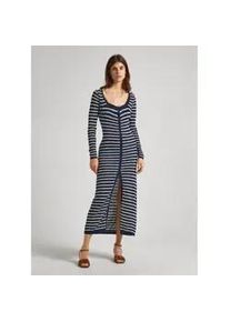 Pepe Jeans f&uuml;r Damen. PL953526 Frances navy Kleid (L), L&auml;ssig, Baumwolle, Langarm, Marine