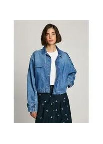 Pepe Jeans f&uuml;r Damen. PL402566 Silvia Jacke blau (L), L&auml;ssig, Baumwolle, Denim