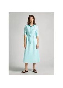 Pepe Jeans f&uuml;r Damen. PL953472 Schmirgelkleid blau (XS), L&auml;ssig, Leinen, Kurzarm, T&uuml;rkis, Nachhaltig
