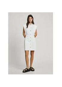 Pepe Jeans f&uuml;r Damen. PL953721 Kurzes Kleid Chey wei&szlig; (S), L&auml;ssig, Baumwolle, Denim, &Auml;rmellos / Hosentr&auml;ger, Nachhaltig