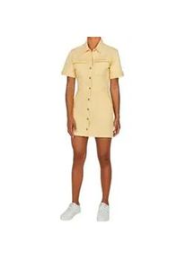 Pepe Jeans f&uuml;r Damen. PL953577 Jill Kleid gelb (S), L&auml;ssig, Baumwolle, Denim, Kurzarm, Nachhaltig