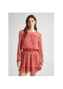 Pepe Jeans f&uuml;r Damen. PL953440 Bridget Kleid rot (XS), L&auml;ssig, Party, Polyester, Langarm