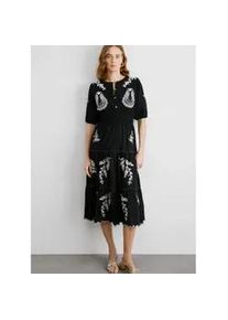 Pepe Jeans f&uuml;r Damen. PL953743 Destiny Midikleid aus Baumwollpopeline schwarz (XL), L&auml;ssig, Baumwolle, Kurzarm