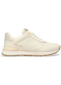 Michael Kors f&uuml;r Damen. 43R5NOFS1L Nova Leder- und Nylontrainer vanilla (37), Beige, Wohnung, Schn&uuml;rsenkel, L&auml;ssig