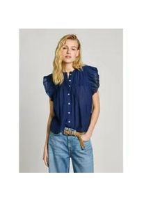 Pepe Jeans f&uuml;r Damen. PL305028 Flie&szlig;ende Bluse Diallo navy (S), L&auml;ssig, Baumwolle, Kurzarm, Marine