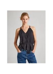 Pepe Jeans f&uuml;r Damen. PL304821 Top mit V-Ausschnitt und Spaghetti-Tr&auml;gern dunkelgrau (XS), L&auml;ssig, Baumwolle, &Auml;rmellos / Hosentr&auml;ger