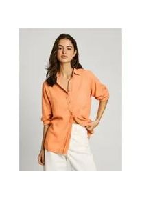 Pepe Jeans f&uuml;r Damen. PL304993 Chipper orangefarbenes Hemd (L), L&auml;ssig, Leinen, Langarm