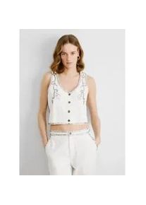 Pepe Jeans f&uuml;r Damen. PL402588 Jayden Weste Wei&szlig; (XL), L&auml;ssig, Baumwolle