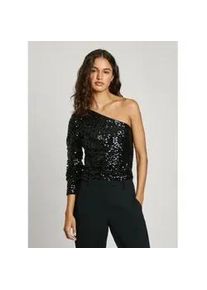 Pepe Jeans f&uuml;r Damen. PL304966 Asymmetrisches Oberteil Adele schwarz (L), L&auml;ssig, Party, Nylon, Langarm, &Auml;rmellos / Hosentr&auml;ger