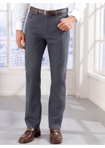 Thermohose CLASSIC, Herren, Gr. 50, Normalgr&ouml;&szlig;en, grau (grau, denim), 85% Baumwolle, 14% Polyester, 1% Elasthan, unifarben, lang, Hosen Thermohose