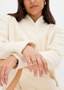 bonprix Edelstahl-Wickelring Tricolor, silber, Gr.21, Zauberhafter Edelstahlring aus drei Teilen, teilweise vergoldet, aus Messing