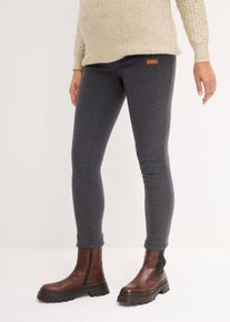 bonprix W&auml;rmende Umstands-Leggings mit Teddyfutter, grau, Gr.32/34 (XS), Kuschelig gef&uuml;tterte Leggings f&uuml;r die Schwangerschaft, 85% Polyester