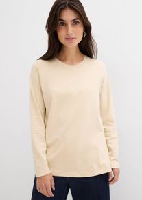 bonprix Umstands- und Stillshirts aus Bio-Baumwolle (2er Pack), beige, Gr.36/38 (S), Langarm-Shirts mit Stillfunktion f&uuml;r die Schwangerschaft und danach, aus 100% Baumwolle
