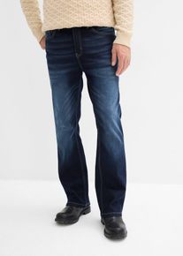 bonprix Classic-Fit-Jeans mit Dehnbund Straight, blau, Gr.44, Klassische Bootcut-Jeans mit bequemer Comfort-Fit-Bundl&ouml;sung und dezenten Used-Effekten &ndash; zeitloser Stil f&uuml;r jeden Tag., 98% Baumwolle
