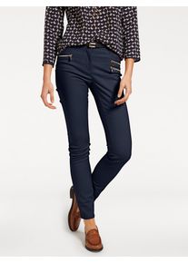 Stretch-Hose Heine, Damen, Gr. 46, Normalgr&ouml;&szlig;en, blau (marine), 48% Baumwolle, 45% Polyester, 7% Elasthan, Miedereinsatz:15% Elasthan, 85% Polyamid, unifarben, lang, Hosen Stretch-Hose