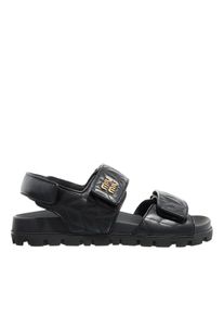 Miu Miu Low-Top Sneaker - Quilted Leather Sandals - Gr. 37 (EU) - in Schwarz - f&uuml;r Damen