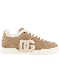 Dolce & Gabbana Dolce&Gabbana Low-Top Sneaker - Dames Portofino Sneakers Beige - Gr. 40 (EU) - in Beige - f&uuml;r Damen