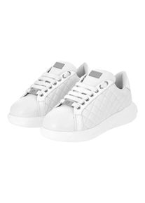 Philipp Plein Low-Top Sneaker - Lo-Top Turnschuhe Matelasse - Gr. 39 (EU) - in Wei&szlig; - f&uuml;r Damen