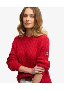 Superdry Damen L&auml;ssiger Zopfmuster-pullover Red - Gr&ouml;&szlig;e: 34 2103227500647RXG028