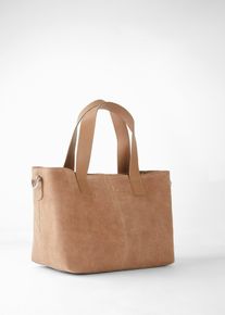 bonprix Handtasche aus Veloursleder, braun, Gr.23x40 cm, Lederhandtasche mit viel Stauraum, aus Veloursleder