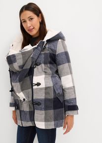 bonprix Woll-Umstandsjacke mit Teddyfutter / Tragejacke, blau, Gr.34, Gem&uuml;tliche Woll-Umstandsjacke f&uuml;r die gesamte Schwangerschaft und danach. Der Baby-Einsatz dient nur zum Schutz bei Wind und Wetter, nicht als Tragefunktion!