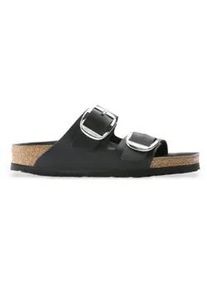 Birkenstock f&uuml;r Damen. 1011075 Sandalen Arizona Gro&szlig;e Schnalle Natural schwarz (36), Leder, Wohnung, 1 bis 3 cm, Keine, L&auml;ssig