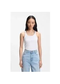 BOSS f&uuml;r Damen. 50554664 Epetit-T-Shirt wei&szlig; (S), L&auml;ssig, Baumwolle, &Auml;rmellos / Hosentr&auml;ger