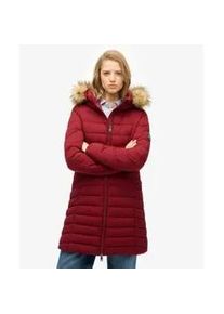 Superdry f&uuml;r Damen. W5011999A Fuji Kunstfellmantel rot (XL), L&auml;ssig, Polyester