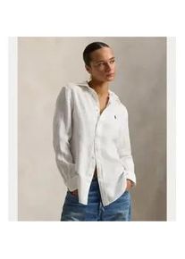 Polo Ralph Lauren f&uuml;r Damen. 211970730518 Classic Fit wei&szlig;es Leinenhemd (L), L&auml;ssig, Langarm