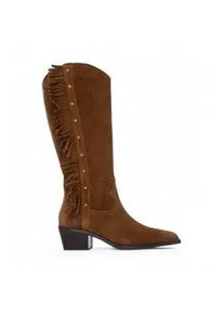 Carmela f&uuml;r Damen. 16266401-CAMEL Lederstiefel 162664 braun (38), 3 bis 5 cm, Spaltleder, Rei&szlig;verschluss, L&auml;ssig