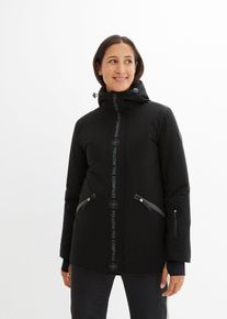 bonprix wasserdichte Ski Funktions-Jacke, schwarz, Gr.48, Lange Skijacke mit verschlie&szlig;baren Taschen und Schneefang, weit geschnitten